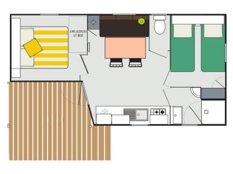 MOBILHOME 5 personnes - Evasion 2 chambres  23m²
