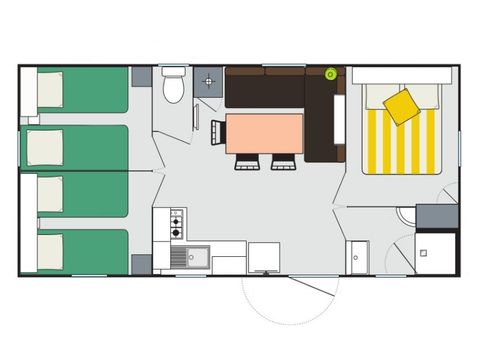 MOBILHOME 6 personnes -  Loisir 3chambres 28m²