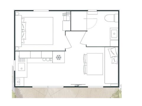 Mobilhome 4 personnes - Cocoon - 1 chambre - 18m²