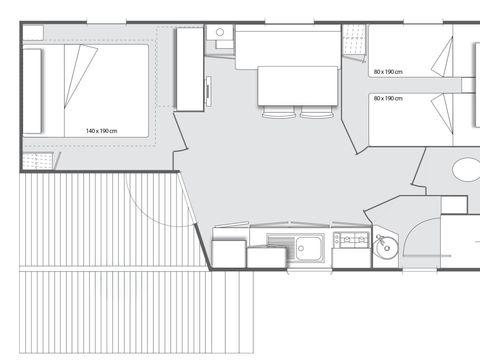 MOBILHOME 6 personnes - Evasion 2 chambres 23m²