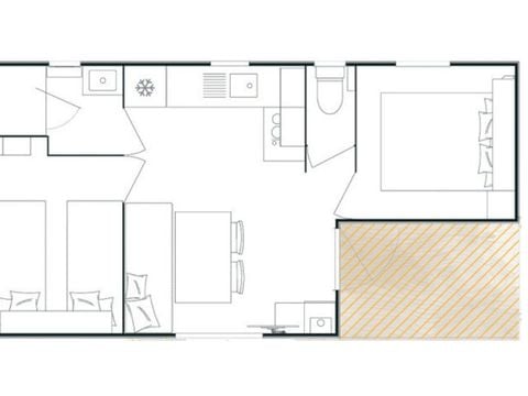 MOBILHOME 5 personnes - Mobil-home Evasion+ 5 personnes 2 chambres 23m²