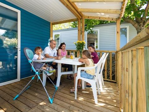MOBILHOME 4 personnes - Mobil-home Horizon 27.5m² (2 chambres) (- de 8 ans) + terrasse intégrée + TV 4 pers