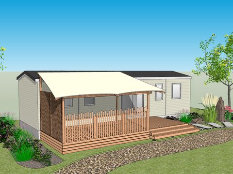MOBILHOME 8 personnes - Mobil-home Sable plus 40m² (4 chambres, 2 salle de bains) 8 pers