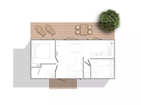 Mobilhome 4 personnes - Côté Forêt - 3 Pièces