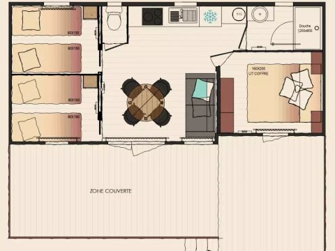 MOBILHOME 6 personnes - Cottage Manyara 4 Pièces 6 Personnes