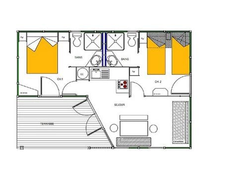 CHALET 5 personnes - Chalet Villa 4/5p - 2 chambres - TV - Climatisation