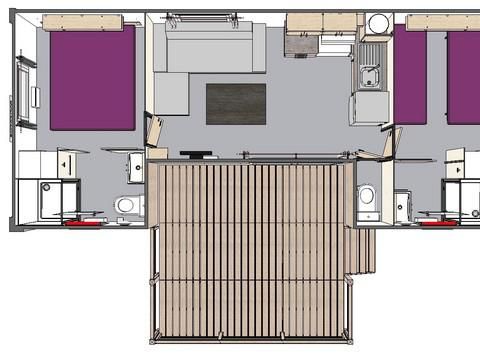 MOBILHOME 4 personnes - "Camélia" 2 chambres 2sdb 2wc