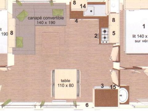 MOBILHOME 4 personnes - Mobil-home MOULIS 2 chambres DIM - DIM