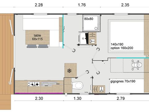 Mobilhome 4 personnes - HAUT-MEDOC - 2 chambres - DIM