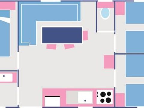 MOBILHOME 6 personnes - Cottage Séquanie  - 32m² - 3 chambres pour les grandes familles