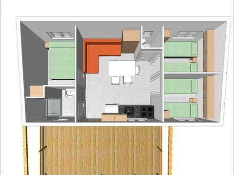 MOBILHOME 6 personnes - S2200 - CLIM - DRAPS - MENAGE FINAL