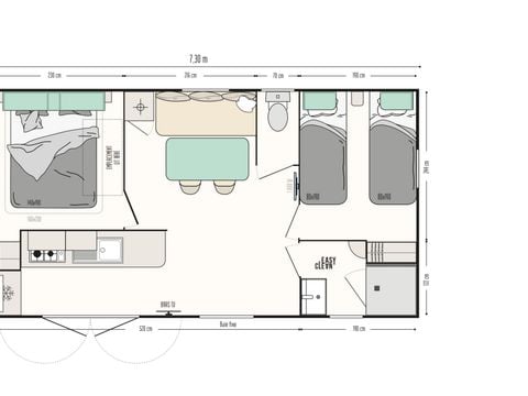 MOBILHOME 5 personnes - 2 chambres - terrasse semi couverte (2022)