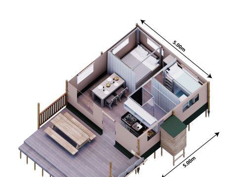 BUNGALOW TOILÉ 4 personnes - Safari La Fosca