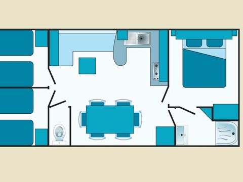 MOBILHOME 7 personnes - CONFORT PLUS 3 chambres