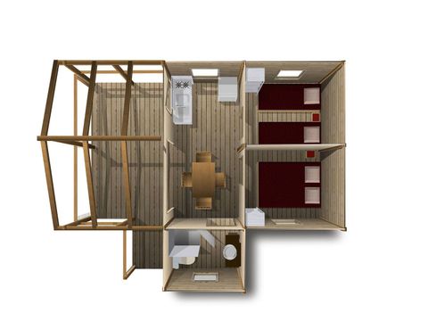 MOBILHOME 5 personnes - Lodge SAHARI 24m² - 2 chambres - terrasse 10m² (avec sanitaires)