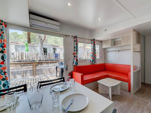 Mobilhome 6 personnes - Premium | 3 Ch. | 6 Pers. | Terrasse Lounge | Clim. | TV