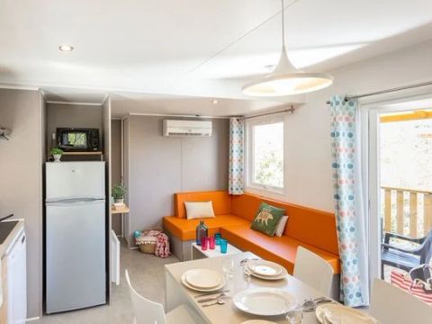 Mobilhome 6 personnes - Premium | 2 Ch. | 4/6 Pers. | Terrasse Lounge | Clim. | TV