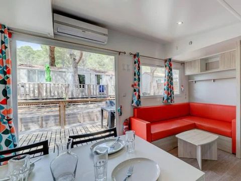 Mobilhome 6 personnes - Premium | 2 Ch. | 4/6 Pers. | Terrasse Lounge | Clim. | TV