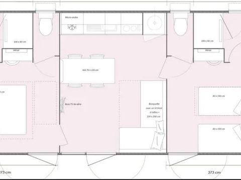 MOBILHOME 4 personnes - SUPER PREMIUM 2 CH / 2 SDE - CLIMATISE