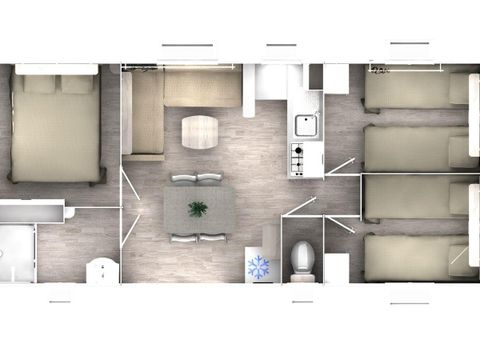 MOBILHOME 6 personnes - Mobil-home 3 chambres 6 pers