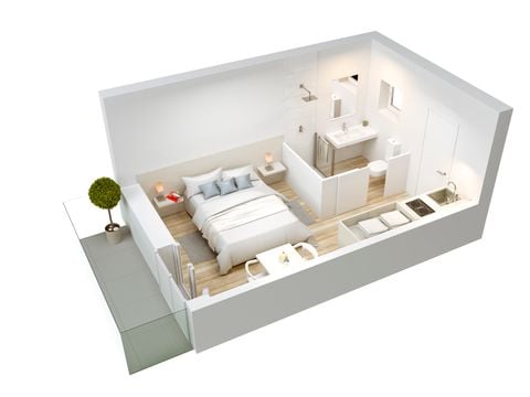 Chambre 2 personnes - Chambre Double Kitchenette 1/2 pers