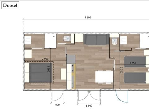 CHAMBRE 4 personnes - duotel 4 pers.