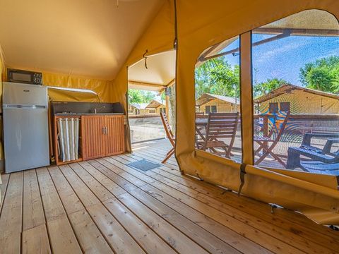 TENTE TOILE ET BOIS 5 personnes - Super Lodge | 2 Ch. | 4/5 Pers. | Sans SDB