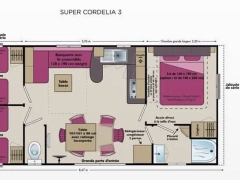MOBILHOME 7 personnes - Family Plus 32m² - climatisé 6/7 pers