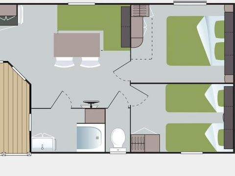 Mobilhome 5/6 personnes - Soléo 30m² - Climatisé