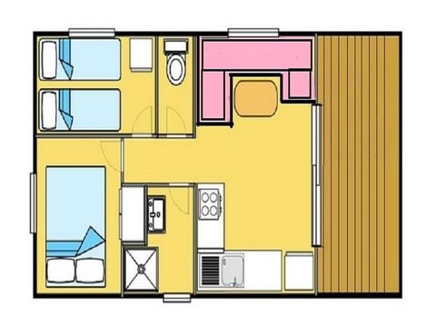 MOBILHOME 4 personnes - MH2 CONFORT 23 m²