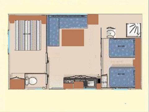 MOBILHOME 4 personnes - MH2 CONFORT 23 m²