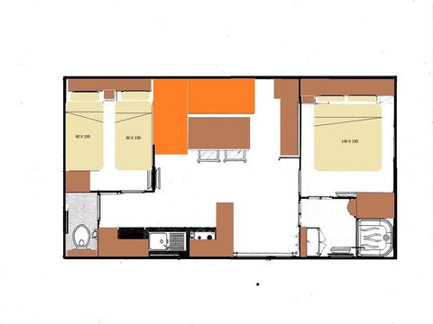 MOBILHOME 5 personnes - Grand Large Clim 2 chambres