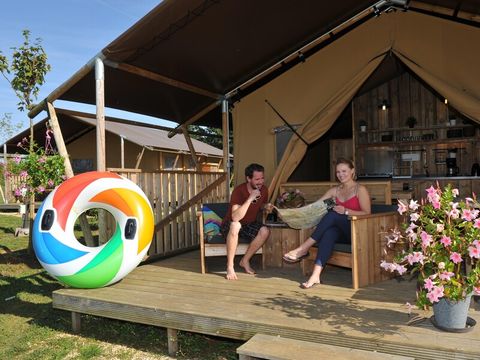 TENTE TOILE ET BOIS 5 personnes - Tente Ciela Nature Lodge - 2 chambres - Cuisine équipée – Salle de bain