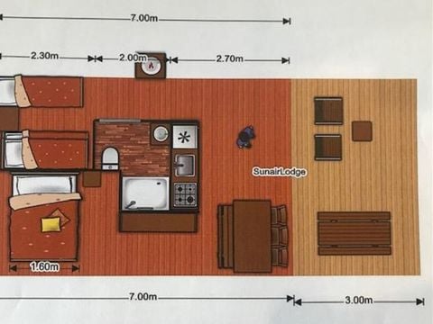 Tente en toile et en bois 5 personnes - Tente Ciela Nature Lodge - 2 chambres - Cuisine équipée – Salle de bain