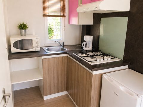Mobilhome 2 personnes - Privilège - 1 chambre - Terrasse non couverte - 21 m²