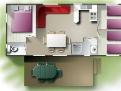 MOBILHOME 6 personnes - Mobil home Classique 3 chambres 6 personnes,33m² (modèle 2010)					
