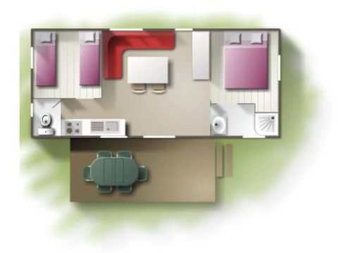 MOBILHOME 4 personnes - Mobil home Classique 2 chambres 4 personnes, 32 m² (modèle 2019)					