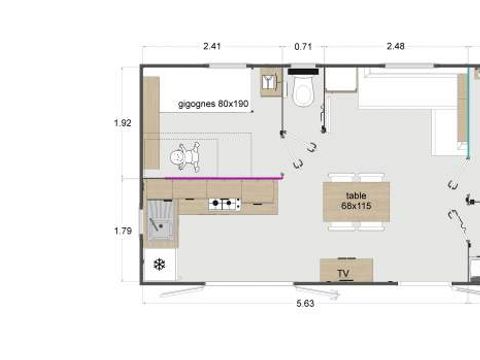 Mobilhome 4 personnes - Lodge GRAND CONFORT STEREC 2022 TV /Dimanche - 2 chambres 30m²