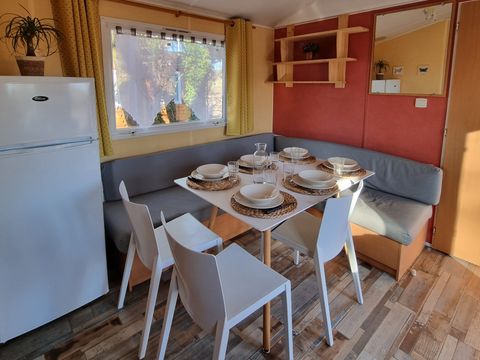 Mobilhome 1/6 personnes - 58 Résidence - Châtaigne 32m2 - 3 chambres - Lave-vaisselle +Télévision - Clim réversible