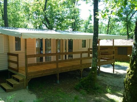 MOBILHOME 6 personnes - Résidence  EDEN 40m2 (2 salle de bains) +clim + LAVE LINGE ET LAVE VAISSELLE+TERRASSE COUVERTE