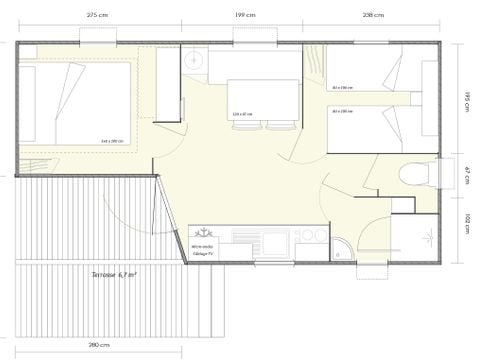 MOBILHOME 5 personnes - Lodge Confort 2 chambres 4/5 P