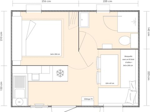 MOBILHOME 3 personnes - Lodge Confort 1 chambre 2/3 P