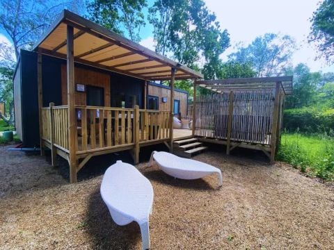 MOBILHOME 4 personnes - Lodge SERENITY-PREMIUM 3 Pièces 4 Personnes + SPA + TV