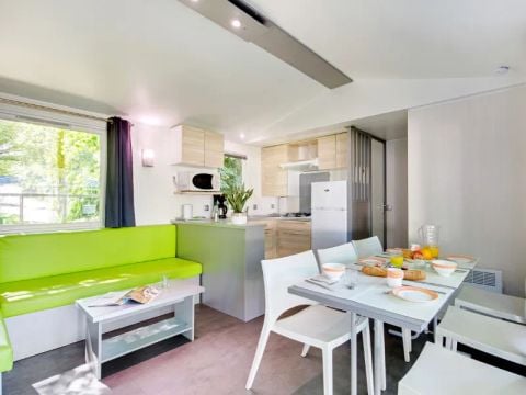 MOBILHOME 6 personnes - Mobil Home Aqua 3ch 6pers Terrasse Semi-Couverte TV