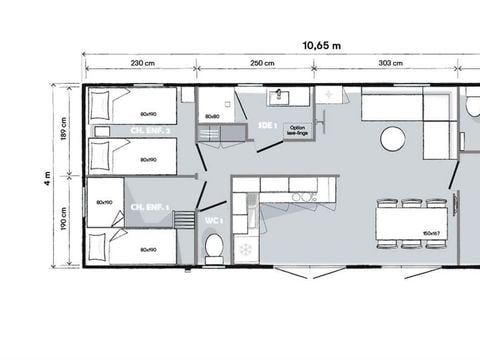 MOBILHOME 6 personnes - Premium - 3 chambres - 2 SDB- spa privatif