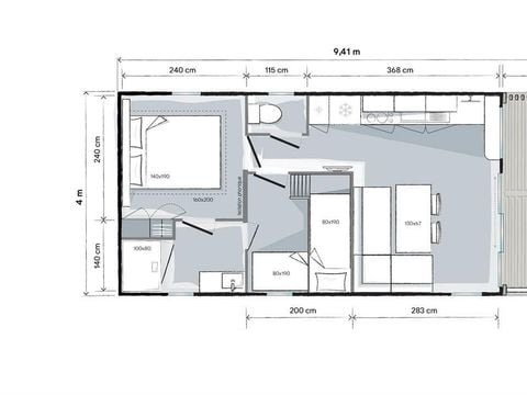 MOBILHOME 4 personnes - Privilège - 28 m²