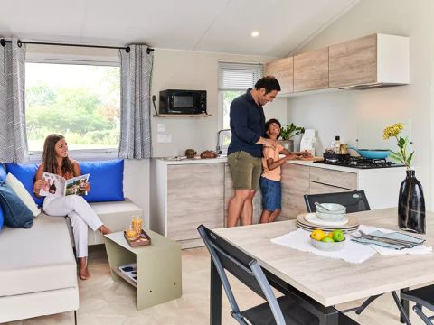 MOBILHOME 6 personnes - COTTAGE PREMIUM  40m2- 3CH - 2 SDB - borne de recharge électrique 6 personnes