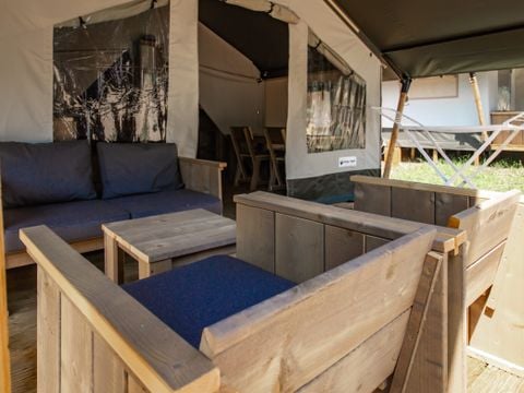 TENTE TOILE ET BOIS 5 personnes - Lanterna - Tente Safari Confort + climatisation