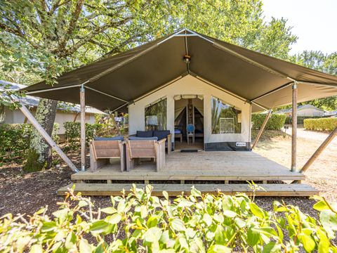 Tente en toile et en bois 5 personnes - Lanterna - Tente Safari Confort - Climatisation