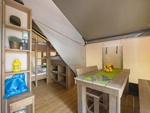 Tente en toile et en bois 5 personnes - Lanterna - Tente Safari Confort + climatisation